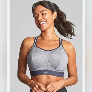 Panache Marvel Wireless Charcoal Sports Bra Sz 34DD NWT